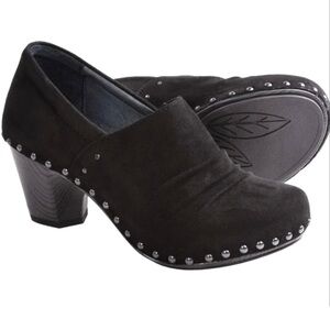 Dansko Black Mules with Silver Accents